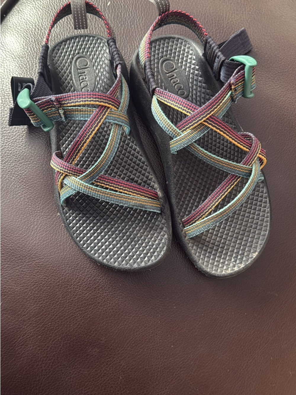 Chaco Black Sandals with Multicolor Straps